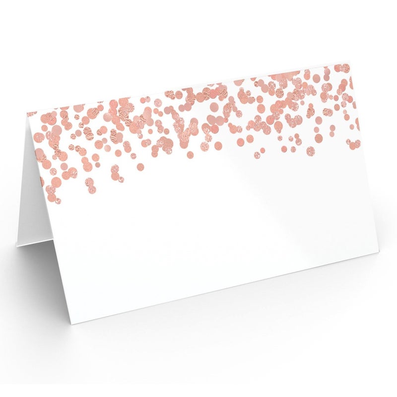 Printed Party Table Place Cards for All Occasions and Events, Set of 25 (Rose Gold) - Image 1